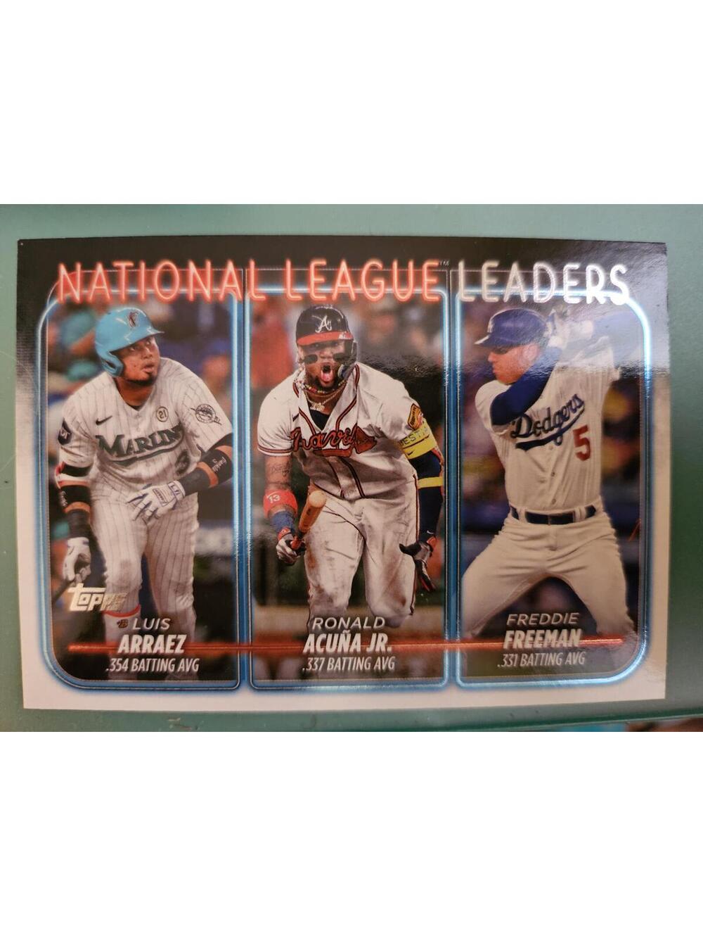 2024 Topps #206  (Luis Arraez / Ronald Acuña Jr. / Freddie Freeman)